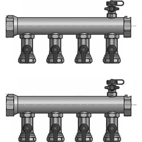 Rozdeľovač soľanky Ms 4-okruhový do 9 kW (PE 32x2,9)