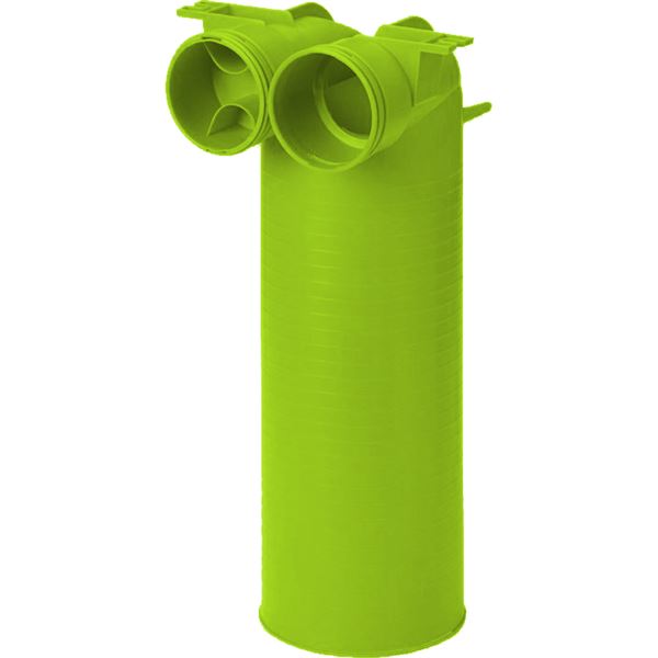 Prípojka na ventil DN125 ,s 1 viečkom a 2 hrdlam DN75/52,dĺžka 325mm