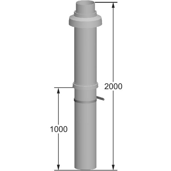 Súprava na odvod spalín cez strechu DN 186/160