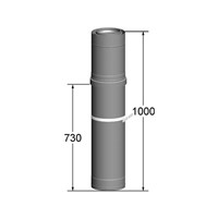 Prechod cez strechu DN 250/350, dĺžka 1000 mm, s upevňovacou objímkou 