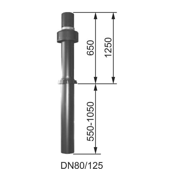 Súprava DN 80/125,1200-1700 mm,červenohnedá