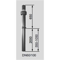 Súprava na vedenie vzduchu/spalín cez strechu DN60/100 ,1200