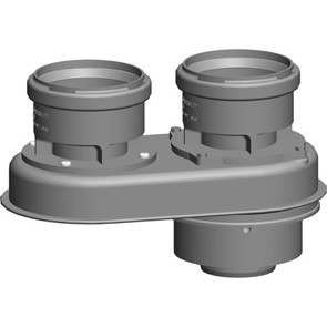 Pripájací adaptér DN 60/100 na 2 x DN 80