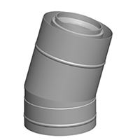 Koleno na fasádu DN 80/125, 15° 