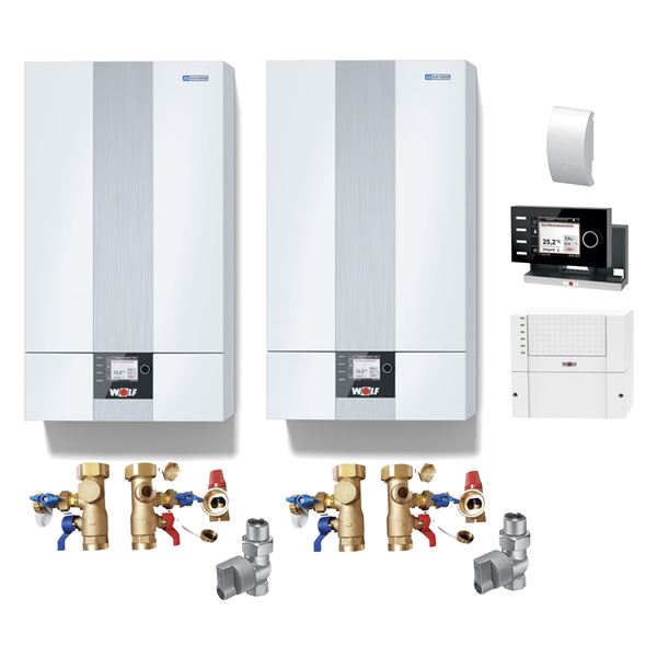 Kaskáda 2 nástennźch kondenzačných kotlov CGB-2 55