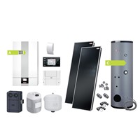 Kombinovaná zostava kotla CGB -2 -20 kW so solárnym ohrevom vody s plochými kolektormi TopSon