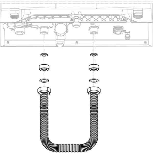 Prepúšťacie potrubie pre FGB bez pripojeného ohrievača vody