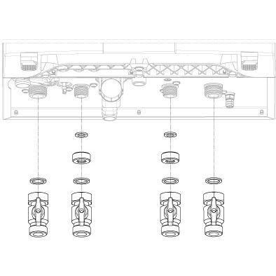 Súprava na hydraulické pripojenie s priamymi kohútmi